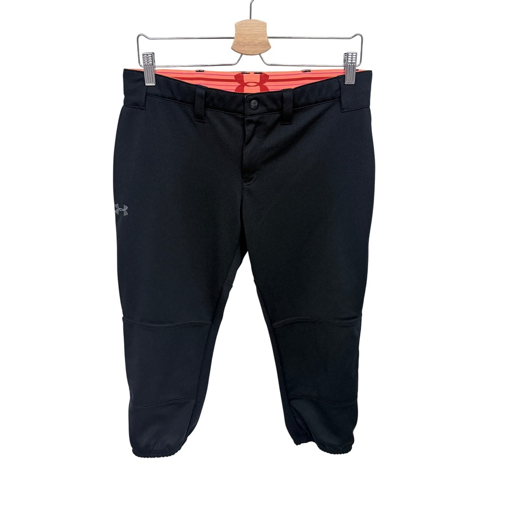 Under Armour Womens Softball Pants Black Knickers Medium Fitted Reinforced Knee